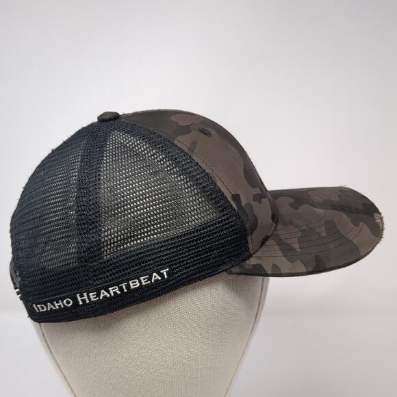 Idaho Heartbeat Snapback Trucker Hat Multi One Size Adjustable Camo Mesh Back - Picture 5 of 9